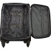 Handbagage stoffen koffer 55cm 4 wielen trolley - Zwart