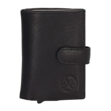Hide & stitches austin safety wallet - 001 zwart